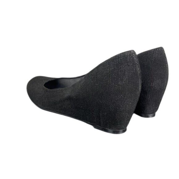 Stuart Weitzman Women Black textured Wedge Pumps Heels 6.5M Work Office Shoes - Picture 8 of 12